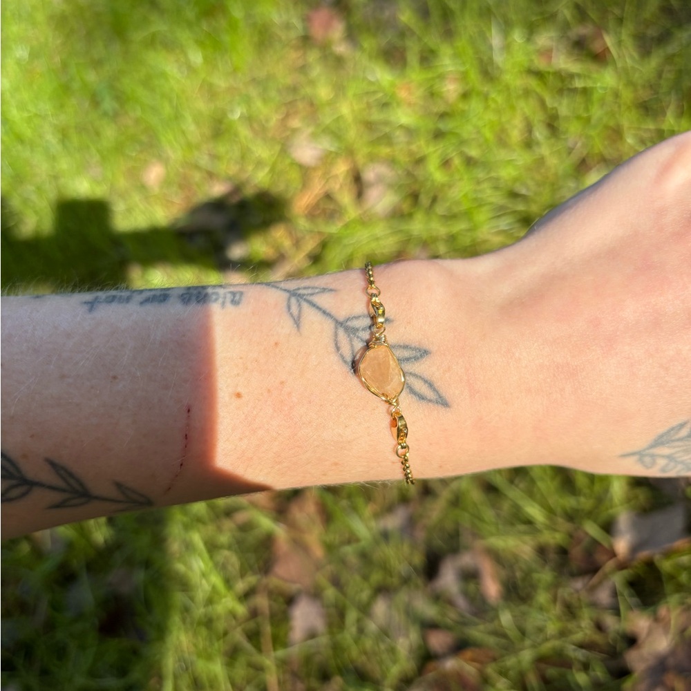 Orange Garnet Interchangeable Adjustable Bracelet - image 3